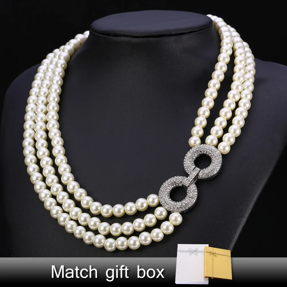 Ожерелье женское многослойное с искусственным жемчугом|jewelry necklace women|fashion