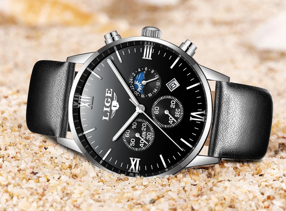 Мужские часы Топ люксовый бренд LIGE часы мужские спортивные полностью стальные часы мужские водонепроницаемые автоматические часы с хронографом и датой Relogio Masculino