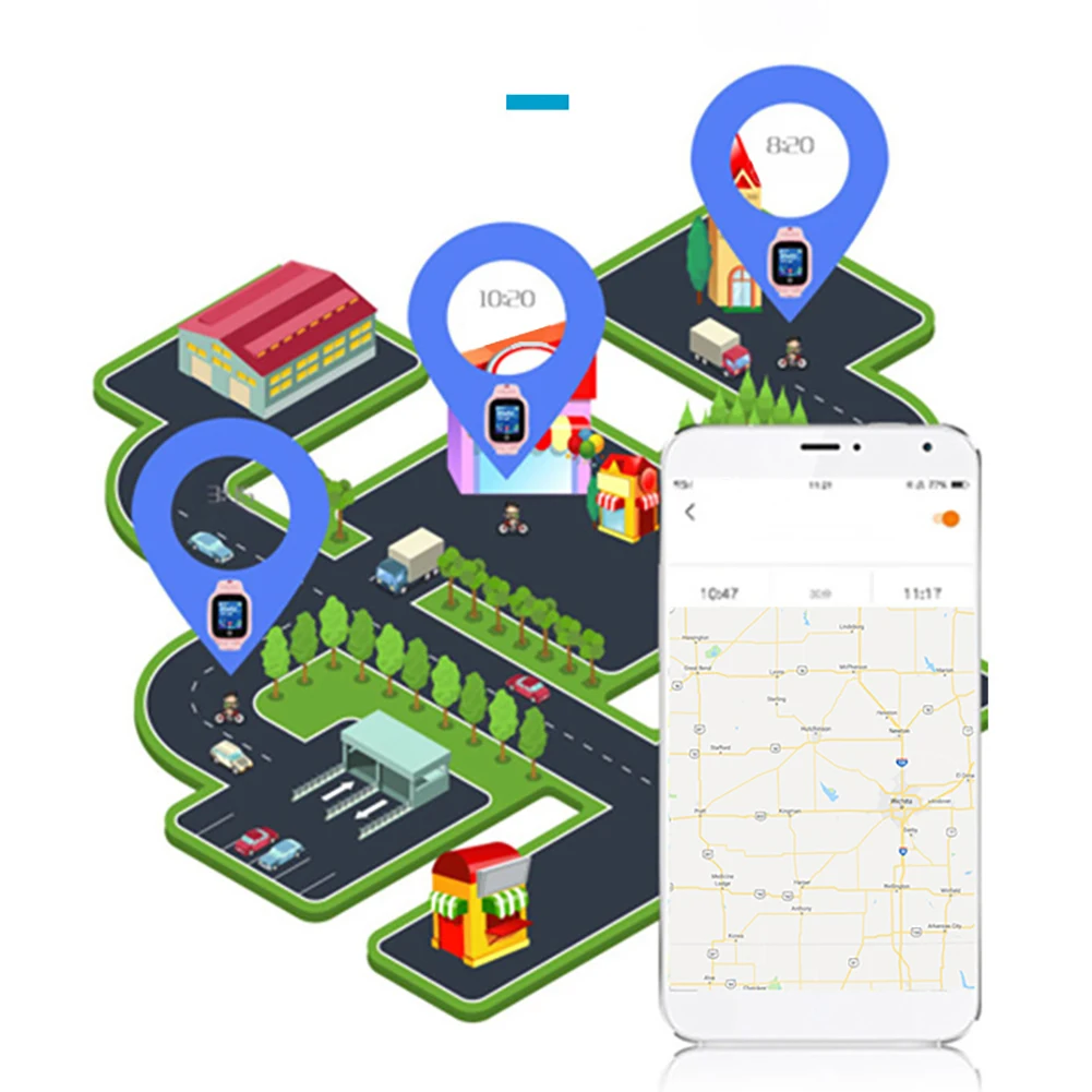 Водонепроницаемые Смарт часы IP67 с GPS GSM локатором сенсорный экран трекер SOS для