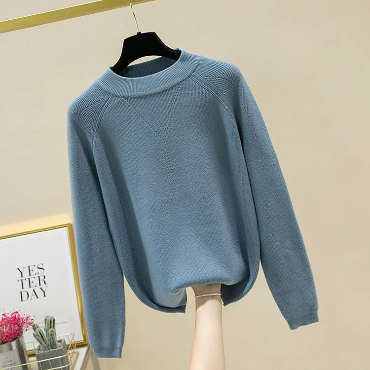 Women Sweaters And Pullovers Autumn Winter Solid Color Knitted Sweater Thick Loose O-neck Streetwear Long Sleeve Basic Tops Women Sweaters And Pullovers Autumn Winter Solid Color Knitted Sweater Thick Loose O-neck Streetwear Long Sleeve Basic Tops