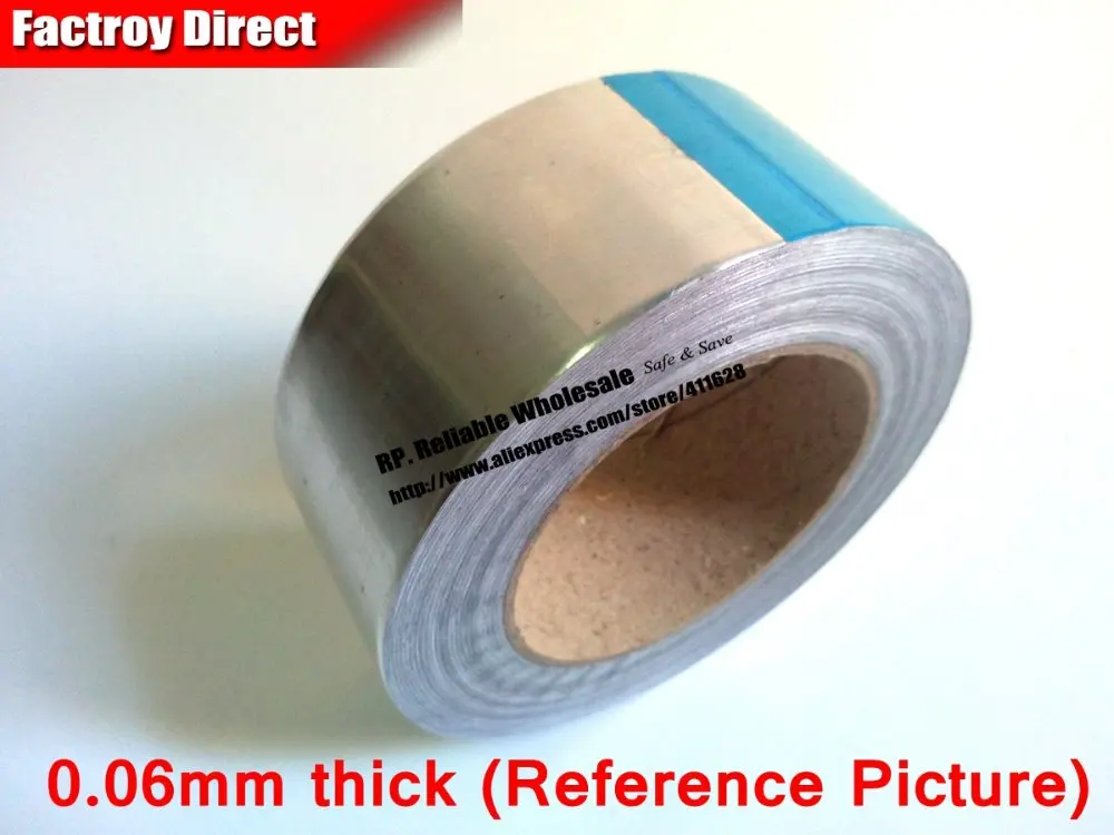 

1x 55mm * 40M *0.06mm Single Adhesive Aluminum Foil Paper Tape for Heat Transfer, EMI Shielding, BGA Soldering Protecting