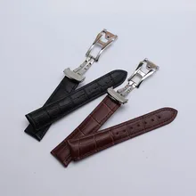 Высокое качество Черный rosegold Бабочка Застежка Браун Из Натуральной Кожи Ремешок Для Часов 20 мм 22 мм Ремешок Вахта аксессуары