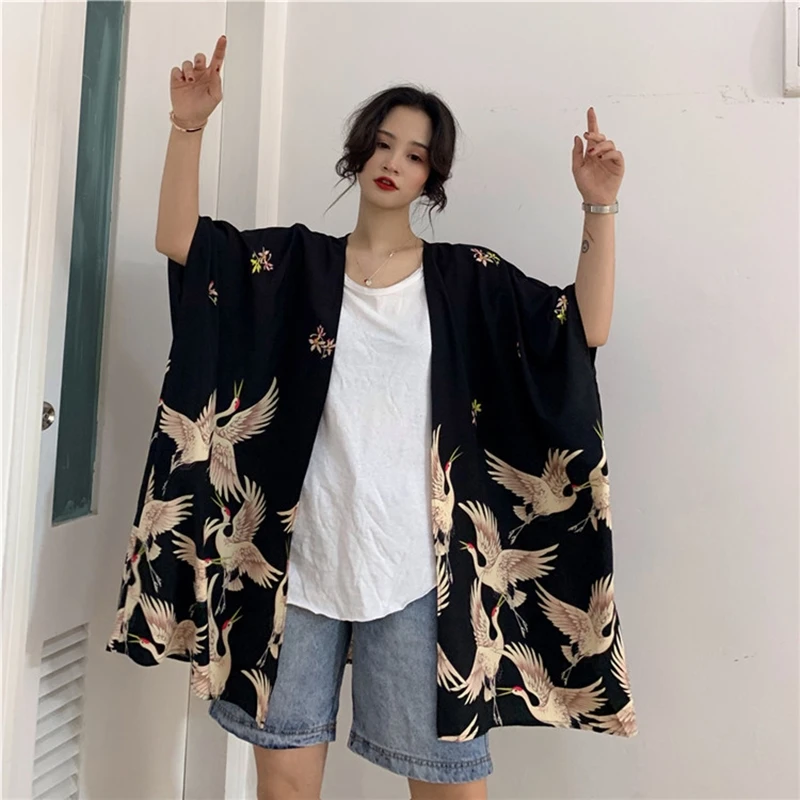 

Kimono cardigan tunic oversize womens tops and blouses summer 2019 ladies tops kimono female Japanese boho clothing AA001