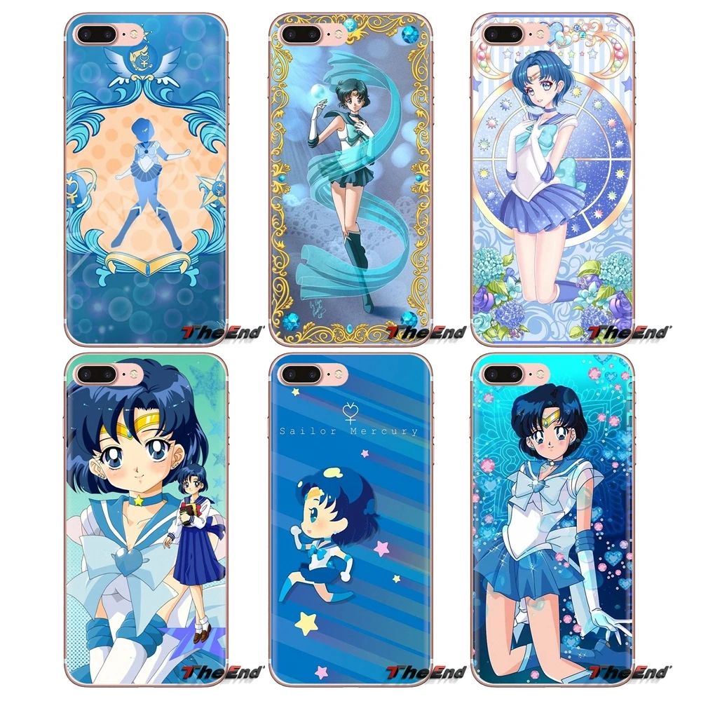 

For LG G3 G4 Mini G5 G6 G7 Q6 Q7 Q8 Q9 V10 V20 V30 X Power 2 3 K10 K4 K8 2017 Sailor moon Sailor Mercury Transparent Soft Covers