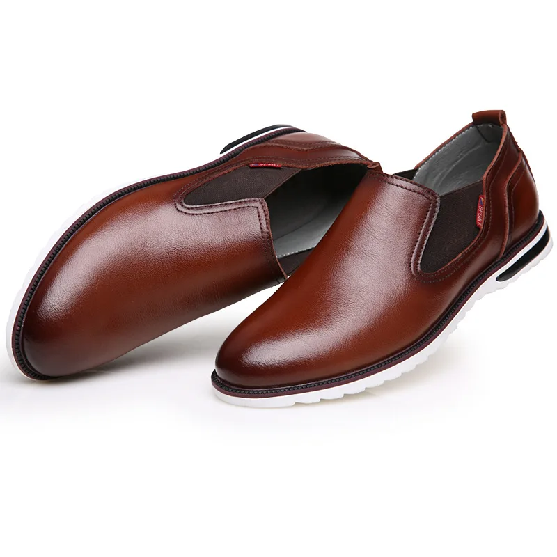 

spring And summer High Quality Genuine Leather Shoes Men Fashion Slip On Casual Shoes Soft Dress Shoes