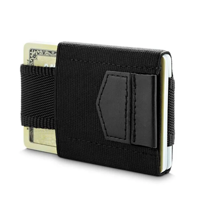 Klsyanyo Men Women Small Minimalist Business Card Holder Elastic Belt Fixed Credit Cardholder