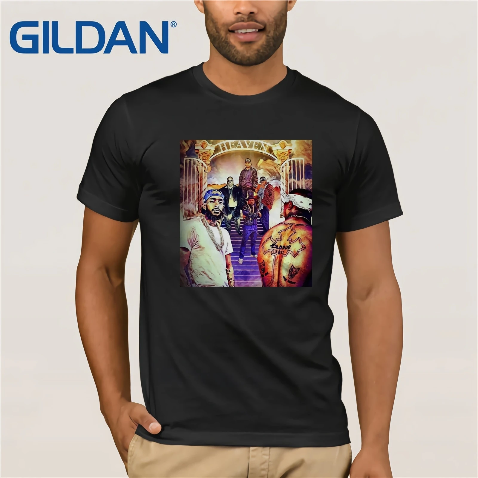 Gildan бренд Nipsey Hussle Tupac Ol Dirty Bastard The Notorious B.I.G Big Pun Heaven Футболка мужская футболка с