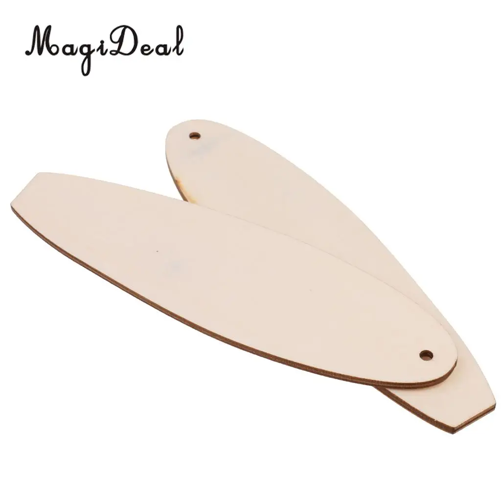 MagiDeal Handmade Natural Style 8Pcs Unfinished Wooden Surfboard Shape Crafts Cut Outs Scrapbooks DIY Halloween Festival Decor