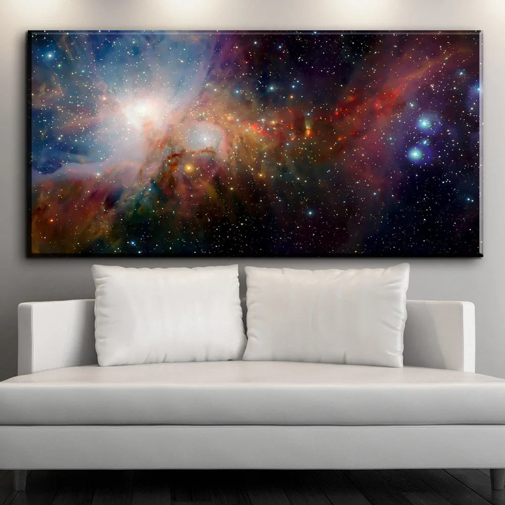 

ZZ1549 universe space wall art canvas oil print poster for bedroom