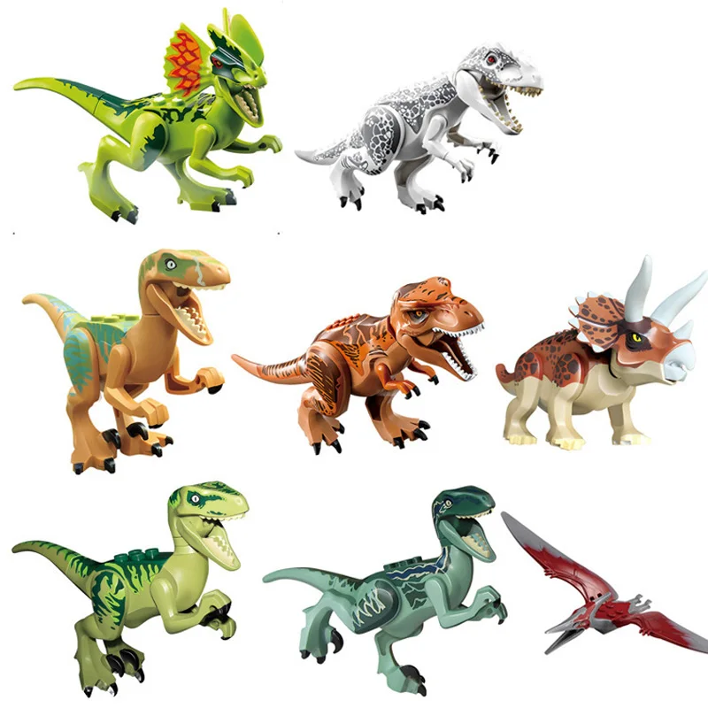 Aiboully 8pcs Park figures Dinosaur Bricks Figures Building Blocks Super Heroes baby toys Compatible with Lepin baby-building-blocks