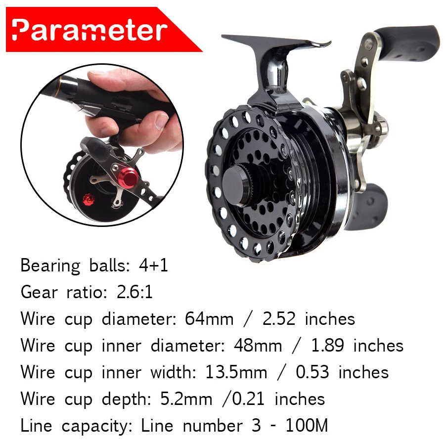 Fly Fishing Reel 5BBs ABS Coil Raft Wheel with High Foot Fishing Reels Left Right Hand Fishing Reel Wheels 6