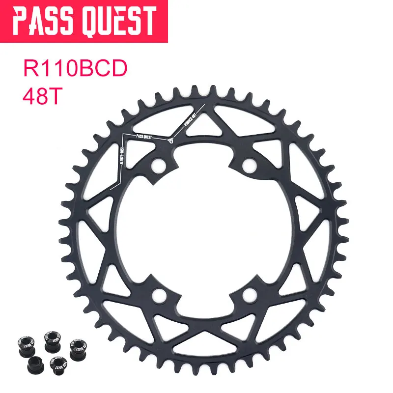 PASS QUEST R110 / 4 BCD 110BCD Round Road Bike Narrow Wide Chainring 40T-52T bike Chainwheel ultegra R7000 R8000 DA9100 - Цвет: 48T