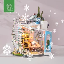 Robud DIY кукольный домик деревянный кукольный домик с кукольным домиком мебель Poppenhuis миниатюрные игрушки для детей подарок для подруги DG12