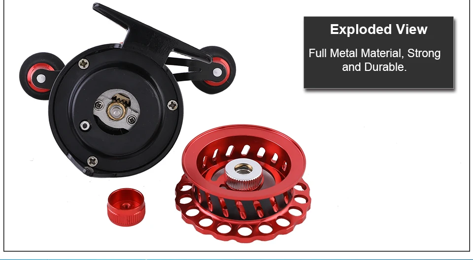 GLUREE Fishing Rafts Saltwater Fly Fishing Reel Metal Line Cup 6+1BB 2.61 RedBlack LeftRight Hand Bait Casting Ice Front Wheel (18)