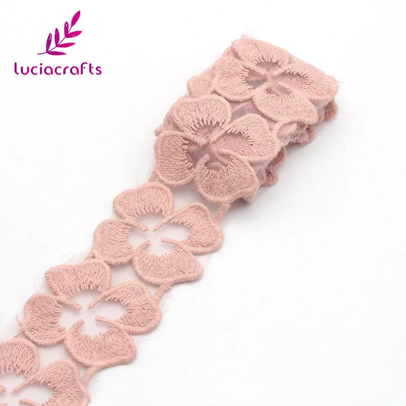 Lucia crafts 5 см Хлопок Вышитая аппликация цветок кружева ленты головной убор аксессуар для одежды Сделай Сам 1 ярд/лот N0819