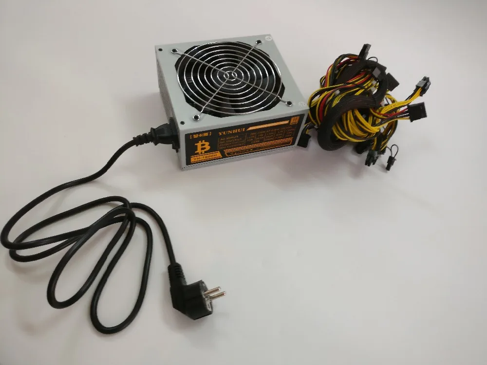 YUNHUI ETH ZCASH SC MINER Gold POWER 1800 Вт BTC источник питания для RX 470/570 RX480/580 6 GPU карт