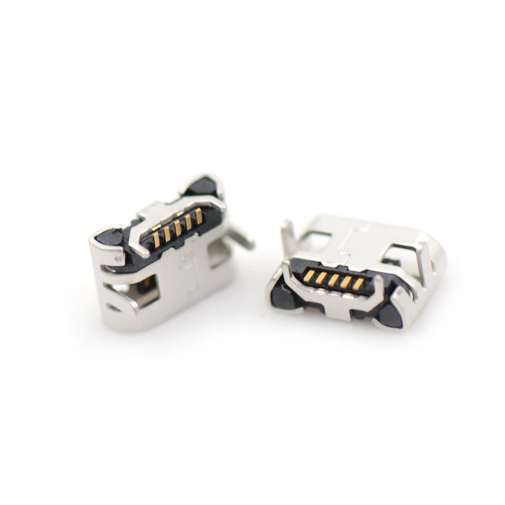 10 шт. разъем Micro USB 5 контактный гнездовой для сиденья usb Четыре Ножки без боковой