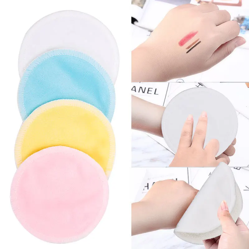 

1/4Pcs Cosmetics Cleaning Pads Bamboo Charcoal Fiber Reusable Makeup Facial Remover Double Layer Wipe Pad Nail Art Cleaning Pads