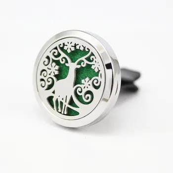 

5Pcs/lot 30MM Stainless Steel Car diffuser Locket Christmas Magnetic Essential Oil Diffuser Locket Car Jewelry