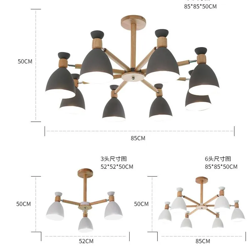 Скандинавские ручки, регулируемый деревянный потолочный светильник, Железный Абажур, люстра, потолочный светильник E27, потолочный светильник, потолочный светильник, Кухонный Светильник