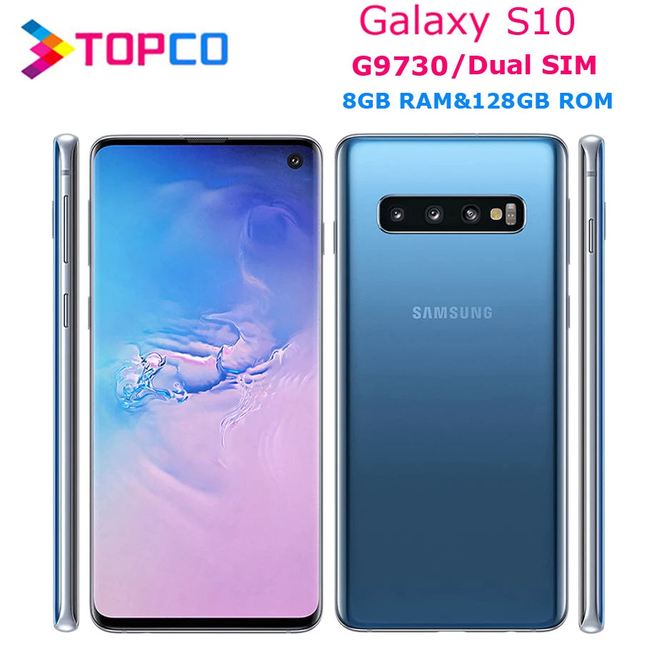 Samsung Galaxy S10 G9730 Dual Sim открыл мобильный телефон Snapdragon 855 Octa Core 6," 16MP и 12MP 8 GB Оперативная память 128 GB Встроенная память NFC