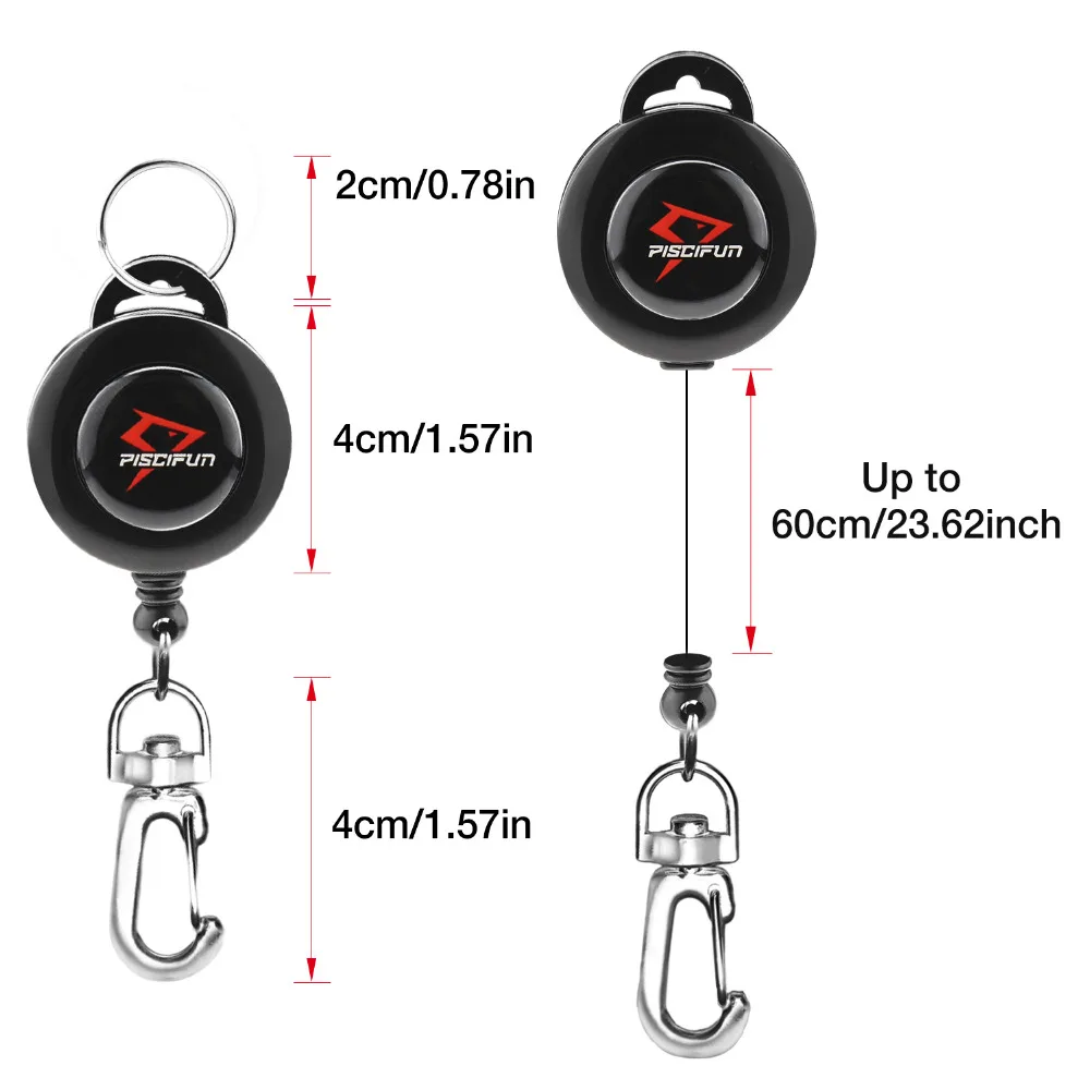Piscifun 3 шт. для ловли нахлыстом, аксессуары для рыболовных снастей, втягивающее устройство Zinger, инструмент, зажим на тросе, выдвижная катушка, держатель Бейджа, жилет, упаковка