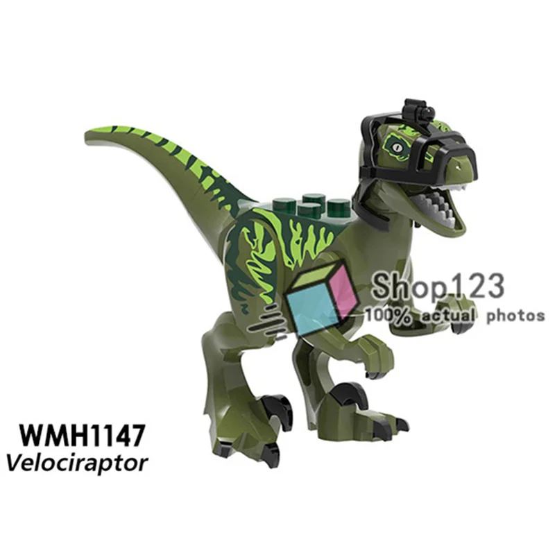 Одна строительных блоков мир Юрского периода T-Rex тираннозавры динозавры Playmobil игрушки для детей - Цвет: Красный