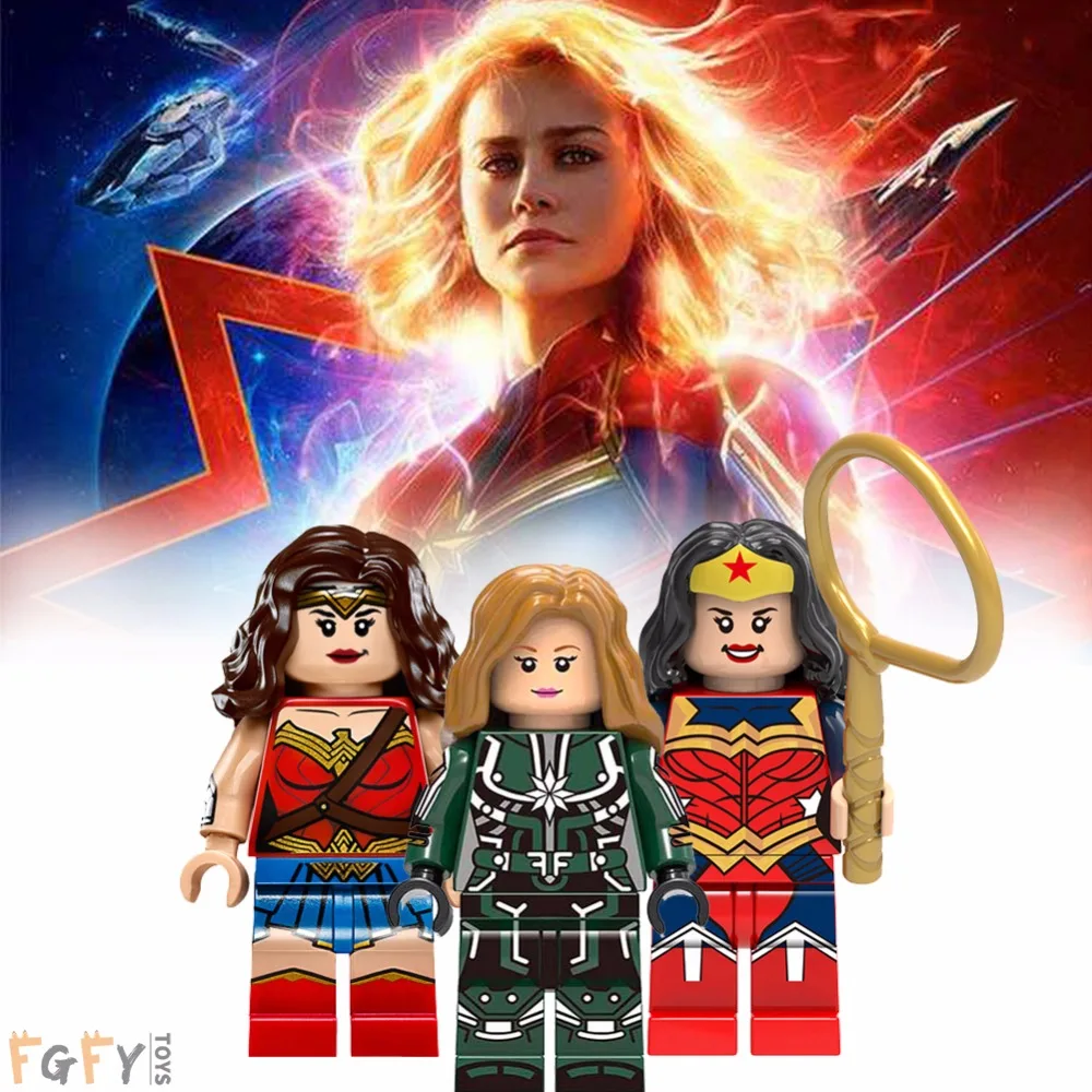 Hot Sale Captain Marvel Legoing Building Blocks Avengers wonder woman Action Figures Collection Toys For Children education gift