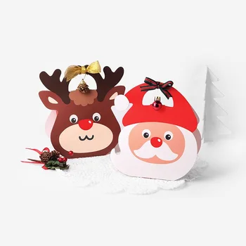 

20pcs Creative Christmas Santa Claus, elk handbag Candy Boxes chocolate cookie gift box Xmas Party Favors decoration supplies