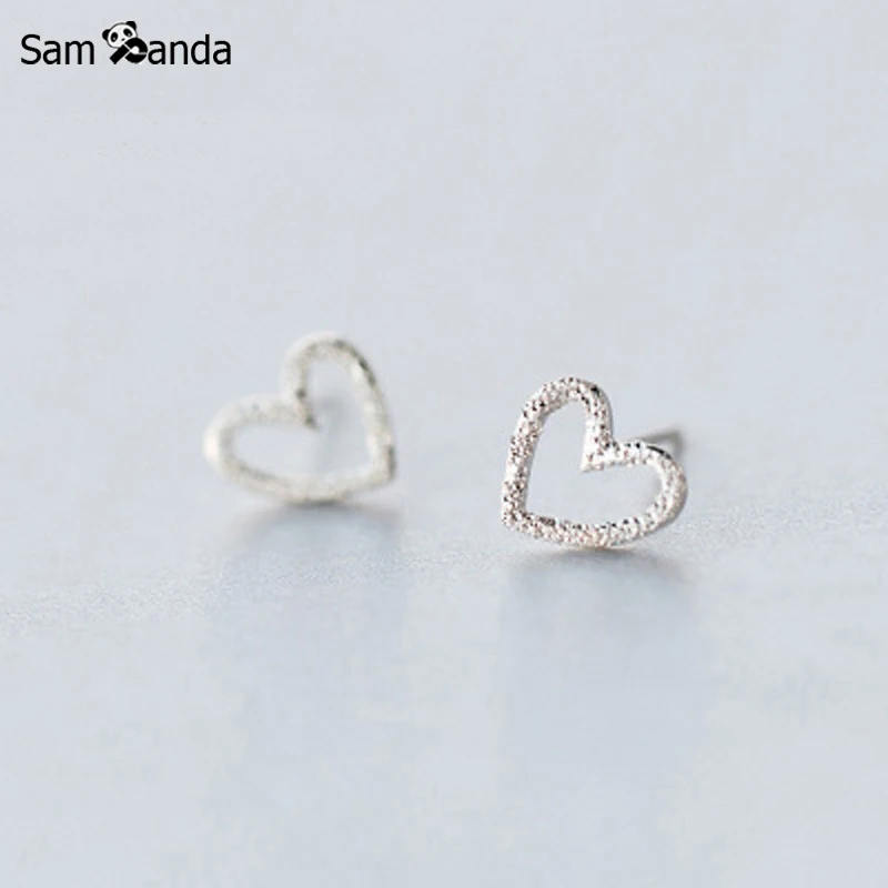 

Authentic 100% 925 Sterling Silver Cute Hollow Hearts Stud Earrings Brincos Earing Earings For Women Fashion Jewelry Girl Gift