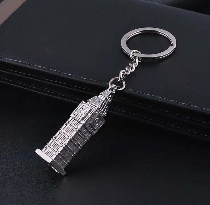 

FREE shipping by FEDEX 100pcs/lot 2015 New Hot Novelty Zinc Alloy 3D Big Ben Shaped Keychains Metal London Souvenir Keyrings