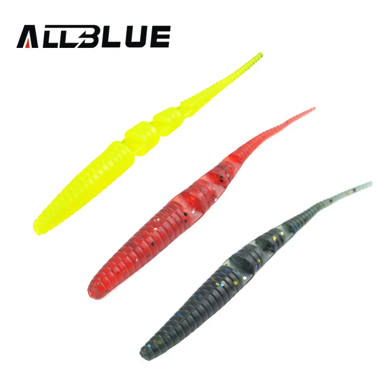 Allblue 10 шт./лот рыболовные приманки 80 мм / 1.7 г силиконовые для рыбалки мягкие червь
