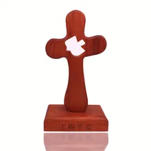 1 шт. цельный деревянный Христианский подарок ручной крест украшение Новогодний подарок крестик Декор голубь выдолбленный