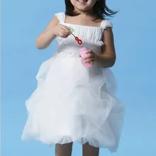 Белый цветок девочки платья для свадеб пром платье с рюшами причастие новая мода дети pageant платья для девочек