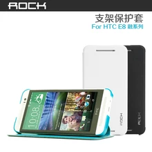 3Color 100% Original Rock Brand For HTC One (E8) Flip Leather Cover For HTC E8 Smart Phone case Free Shipping Auto Sleep wake up