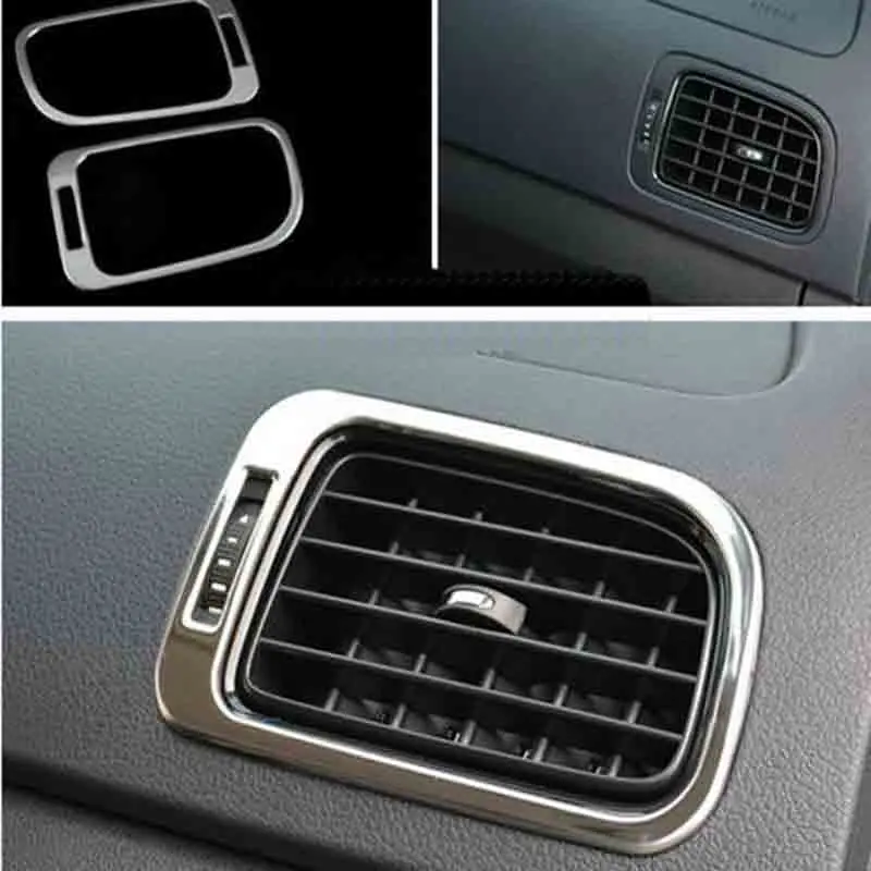 

Stainless Steel Air-conditioning outlet Cover Car Accessories Car-styling For VW Volkswagen Polo 2011-2017 6R