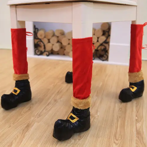

Lovely Christmas Chair Leg Cover Socks Xmas Party Table Foot Socks Stocking Ipcs