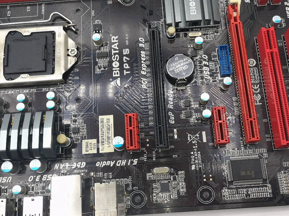 تستخدم ، بيوستار TP75 سطح اللوحة B75 LGA 1155 i3 i5 i7 DDR3 16G SATA3 ATX ، 100% اختبار جيد