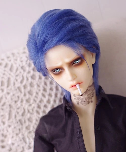 BJD кукла натуральный мех парик для 1/3 1/4 1/6 BJD кукла синий средней длины прямые волосы мех парики