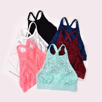 

2020 New Lace Bra Female underwear Beauty Back Bralett Chest Sexy Cross Neck Tube Top Thin Ladies Lingerie Women Underwear