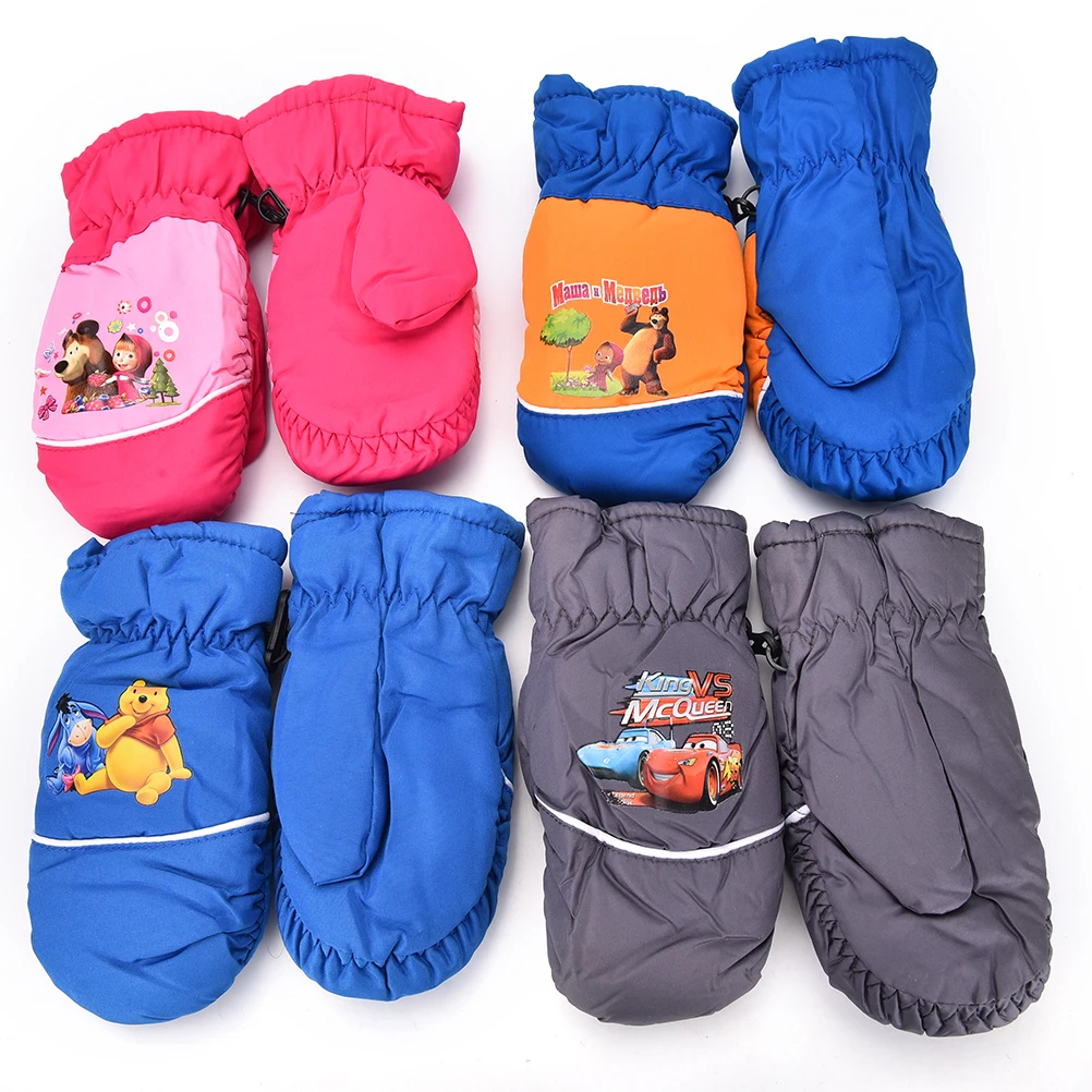 1 пара, высокое качество, ветрозащитные водонепроницаемые детские зимние теплые варежки для мальчиков и девочек, дышащие детские лыжные перчатки для сноуборда, Лидер продаж - Цвет: send rand color