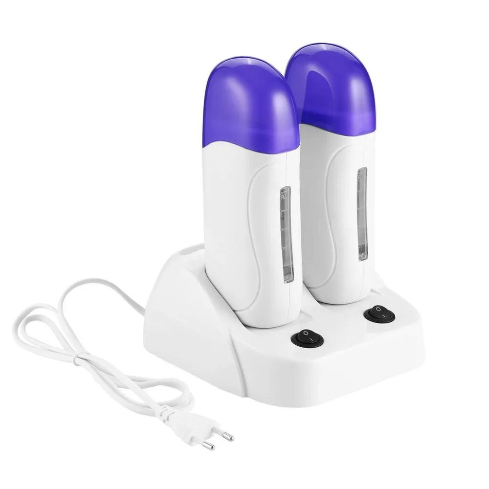 

Portable Double Roll Refillable Depilatory Wax Heater Warmer Hair Remover Machine with Charger Base EU Plug Hair Removal Hot New