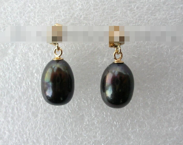 

hot sell new - 1607 baroque black drip freshwater pearl dangle earrings