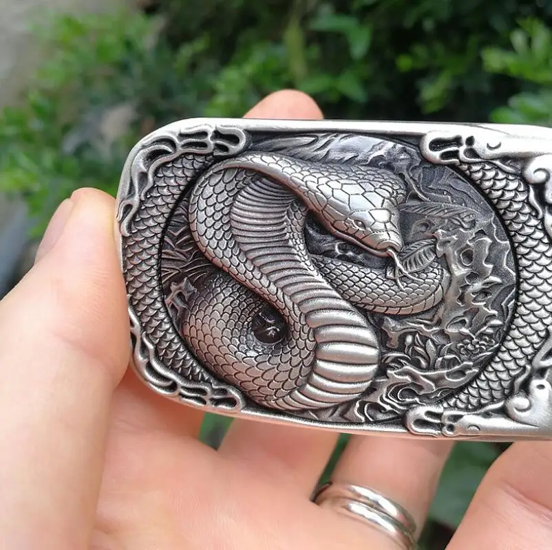 Мужские украшения Cobra 999 Серебряная Пряжка Для Ремня| |
