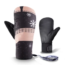 Лыжные зимние перчатки водонепроницаемые и дышащие зимние спортивные морозостойкие перчатки для сноуборда теплые варежки из козьей кожи перчатки для сноуборда