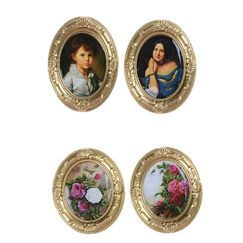 

1PCS 1:12 Dollhouse Miniature Framed Wall Painting Room Items Novelty Funny Gifts Baby Kids Toy Home Decor