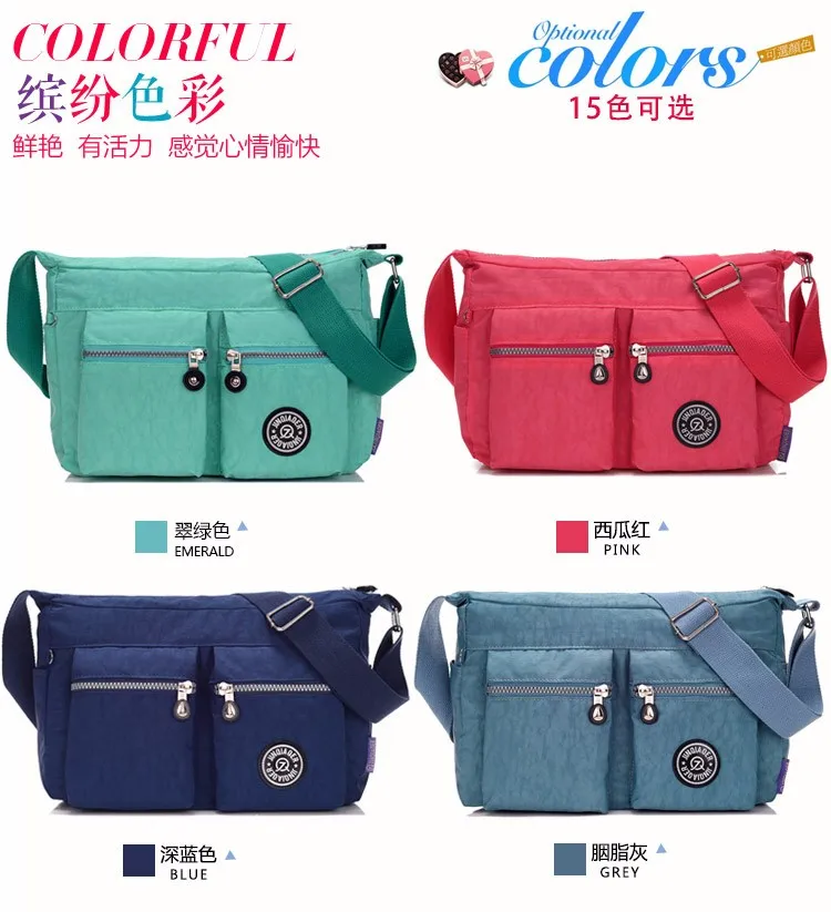 Новинка корейская модная женская сумка Водонепроницаемый нейлоновая сумка плеча сумки с несколькими отделениями женская сумка