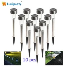 Lumiparty HOT 10 шт. Нержавеющая сталь Солнечный свет Открытый Пейзаж Путь сад Солнечный свет лампы сад фонарь
