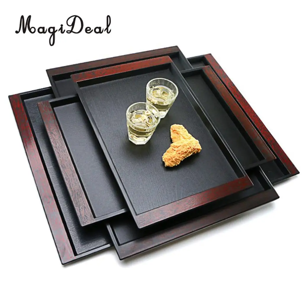 Rectangle Food Breakfast Tray Cup Tea Snack Serving Tray Sushi Platter Plastic Grain Plate Hotel Kitchen Storage Tableware