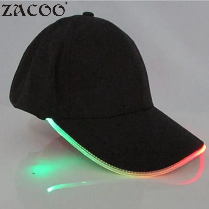 MISSKY светодиодный светильник светящаяся, для клуба вечерние спортивные черные тканевые дорожные шляпы, светодиодный колпачок, модная классная бейсболка YI0